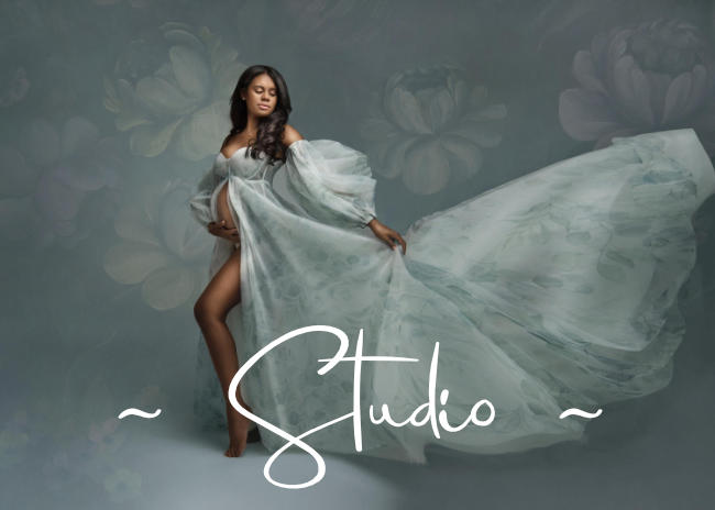 Studio maternity photo shoot in Zurich